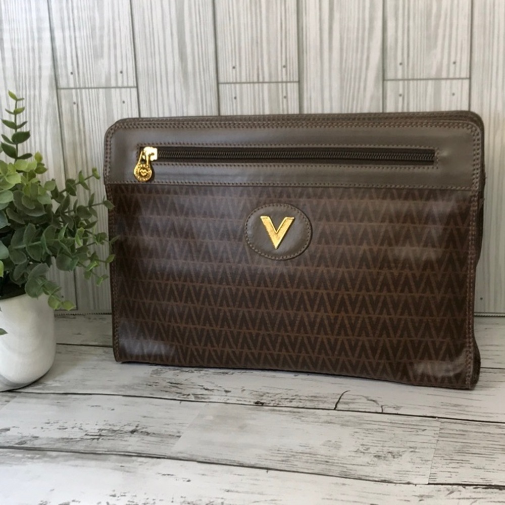 Mario Valentino Brown Pouch Clutch Bag